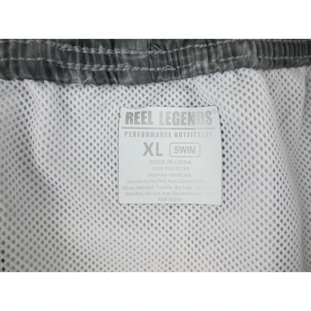 Reel Legends Swim Trunks Mens Extra Large Gray Board Shorts Bathing Suit Sharks‎